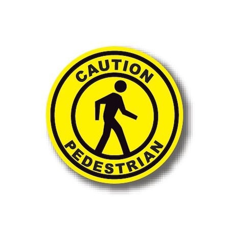 Ergomat 20in CIRCLE SIGNS - Caution Pedestrian DSV-SIGN 400 #1689 -UEN